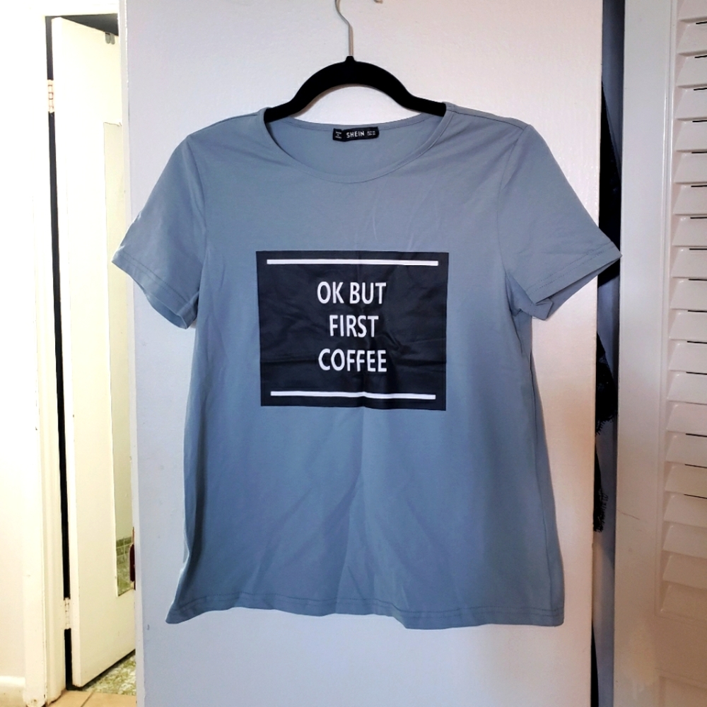SHEIN Blue With Phrase Tee